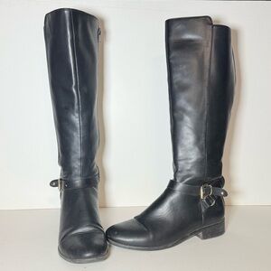 Aldo Black Over the Knee Boots with Polished Leather